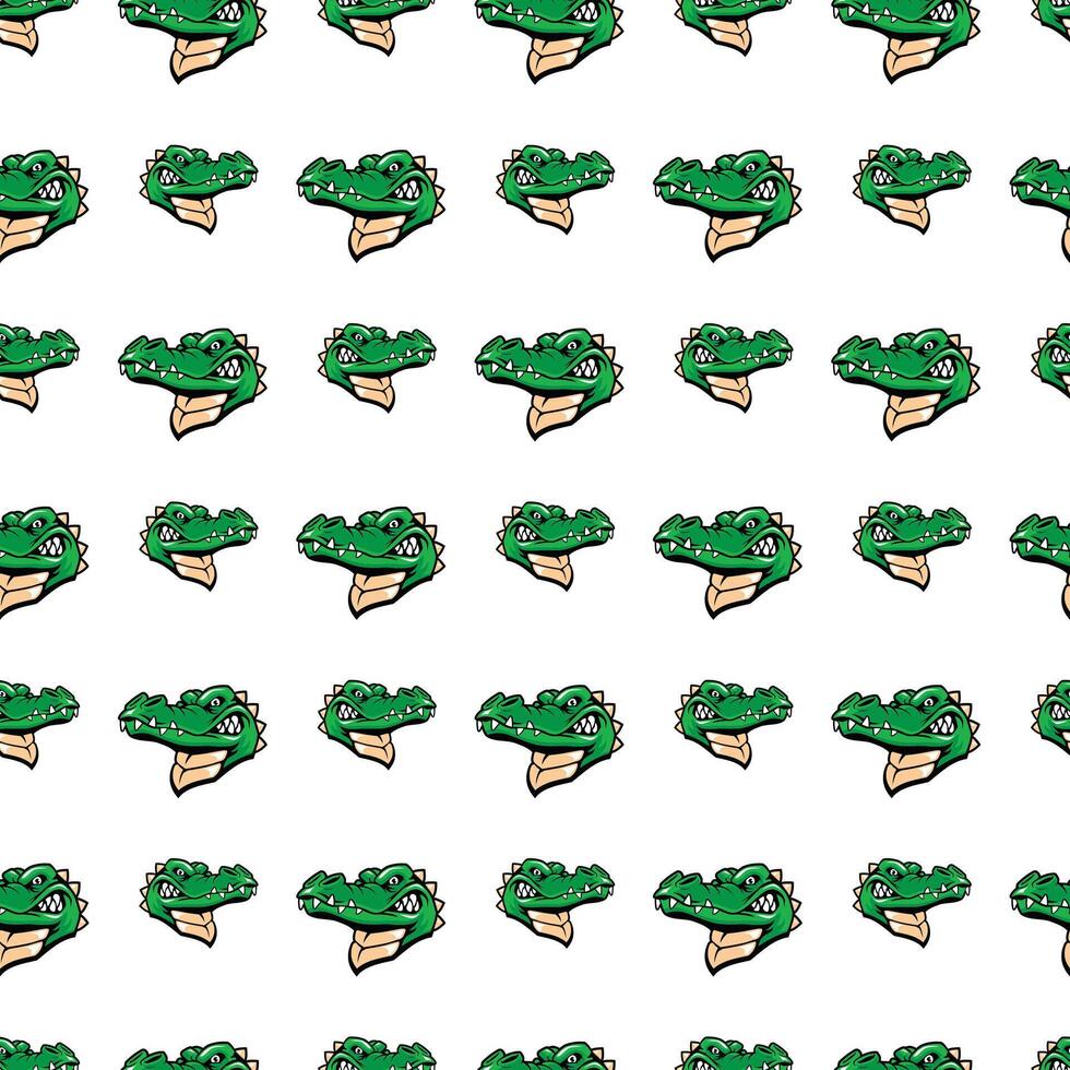Angry crocodile face Seamless-Pattern-Design vector