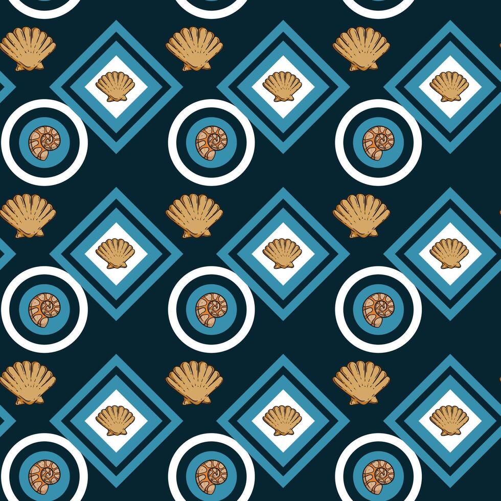 Mitilo Bianco Seamless Pattern Design vector