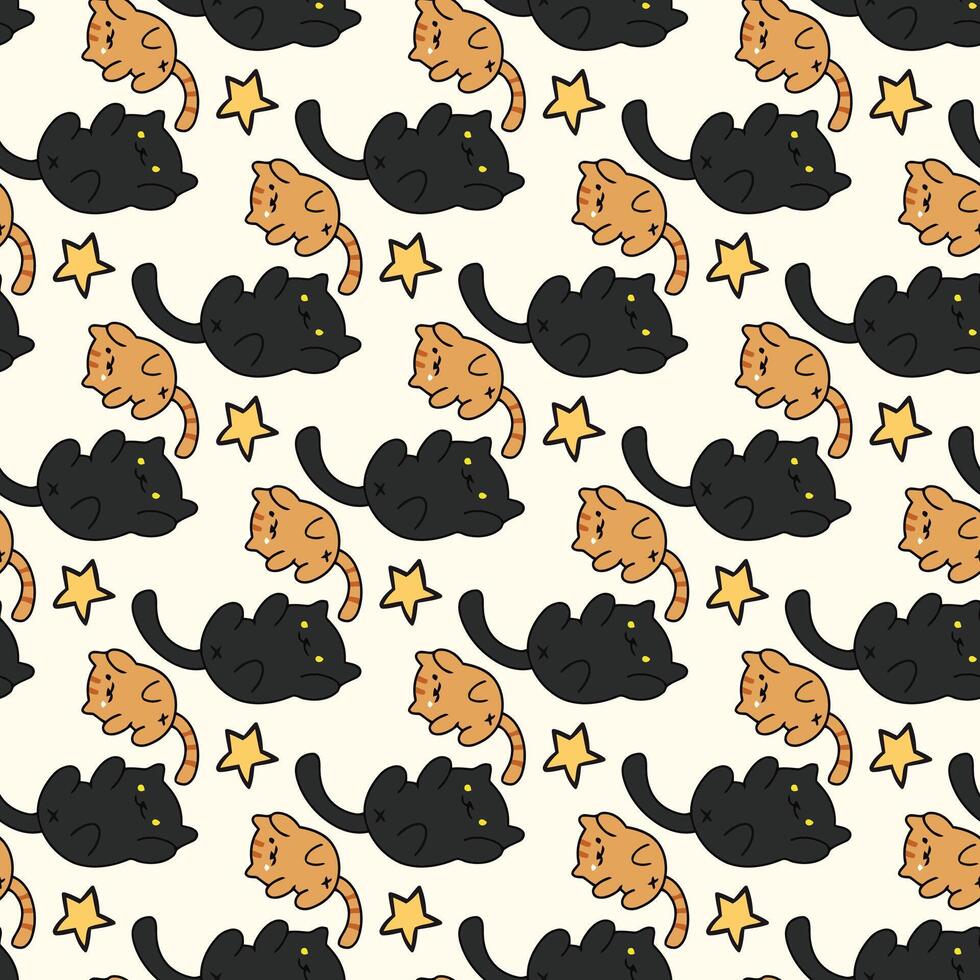 Super Hero Cat Seamless Pattern Design vector