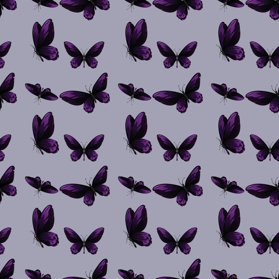 Butterfly Mille Fleurs Seamless Pattern Design vector