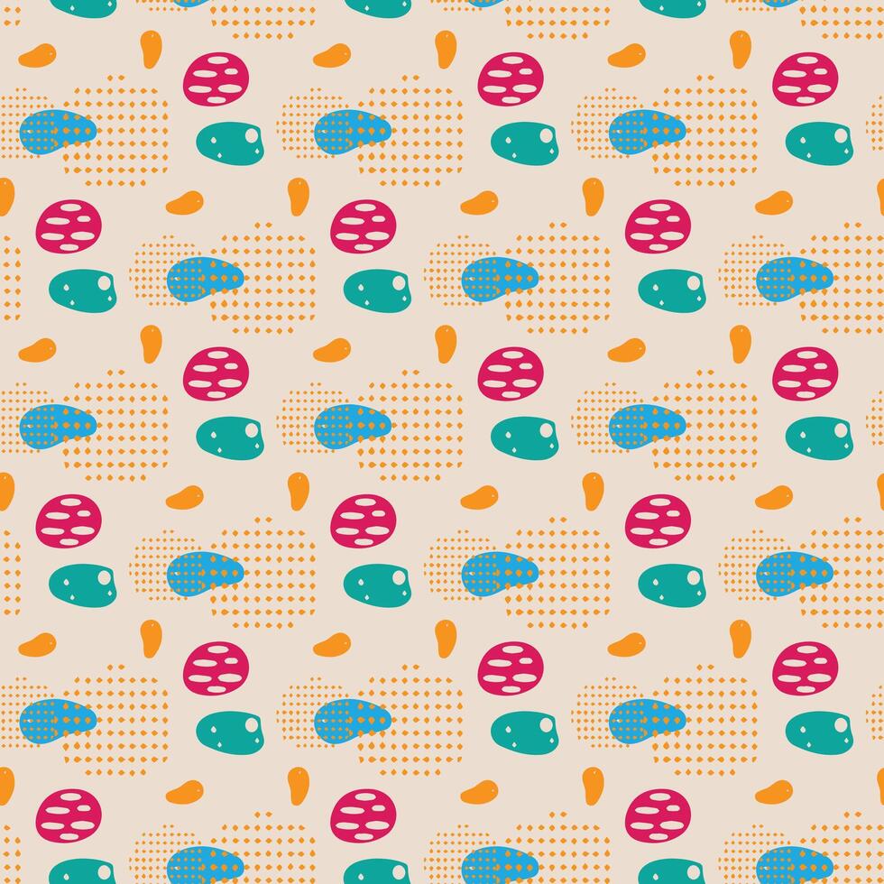 Retro Polka-Dots Seamless Pattern Design vector
