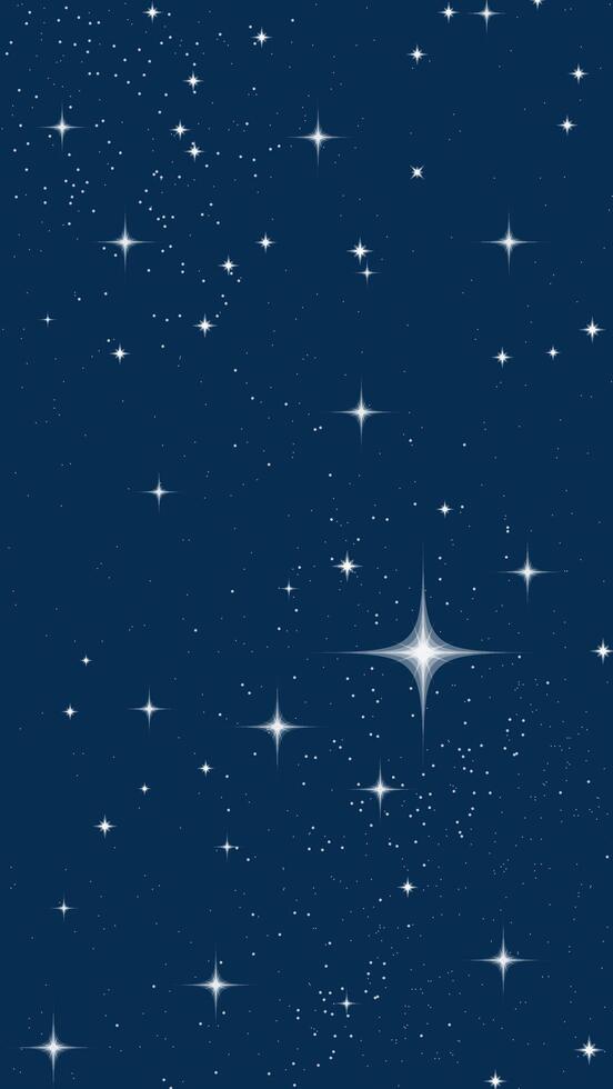 Flat star night sky vertical background. Bright Cosmos pattern with stars. Vertical Space backdrop. Dark Sky with shiny stars. vector
