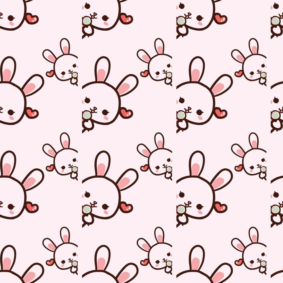 Benny Bunny Seamless Pattern Design vector