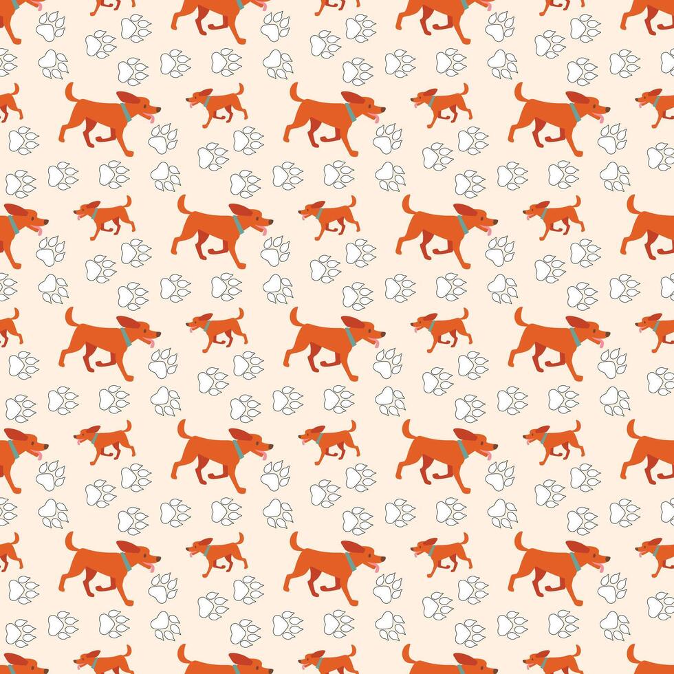 Dachshund Dogs Seamless Pattern Design vector