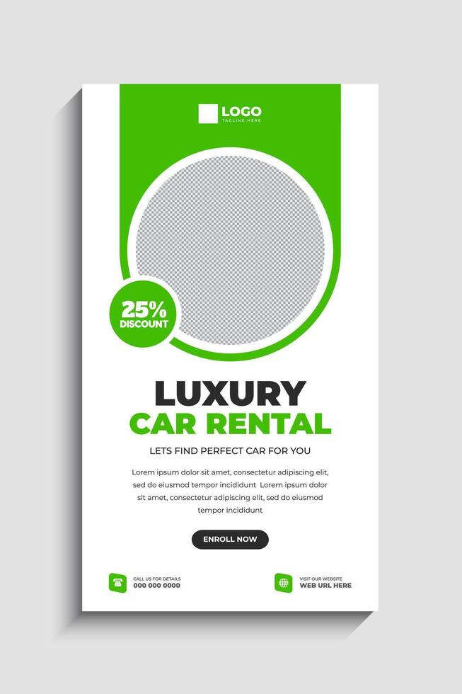 Car Rental Agency Social Media Story Template vector