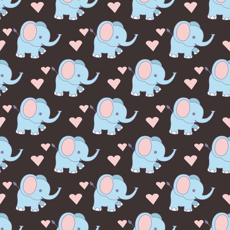 Elephant Companions Seamless Pattern Design vector