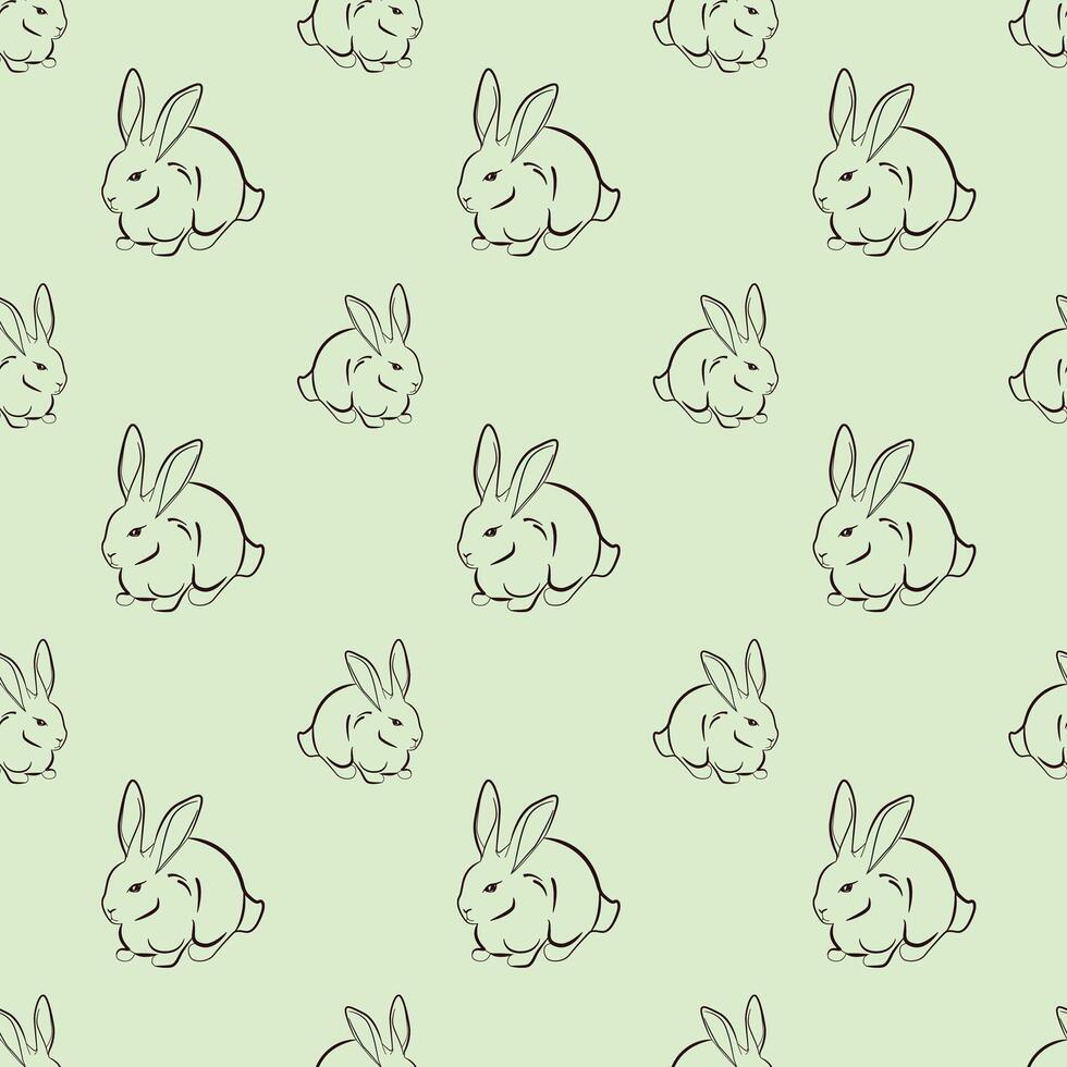 Chinese Rabbit Seamless Pattern Design vector