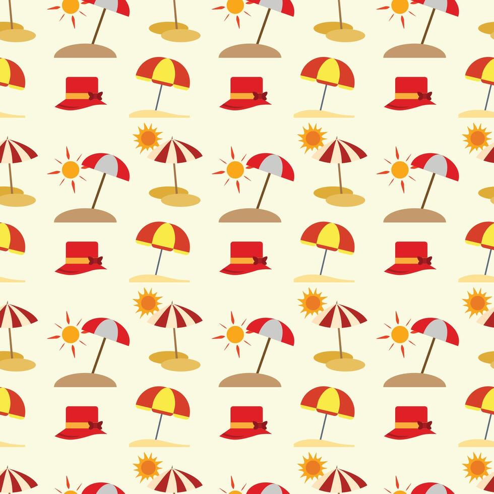 Beach Umbrellas Seamless Pattern Design vector