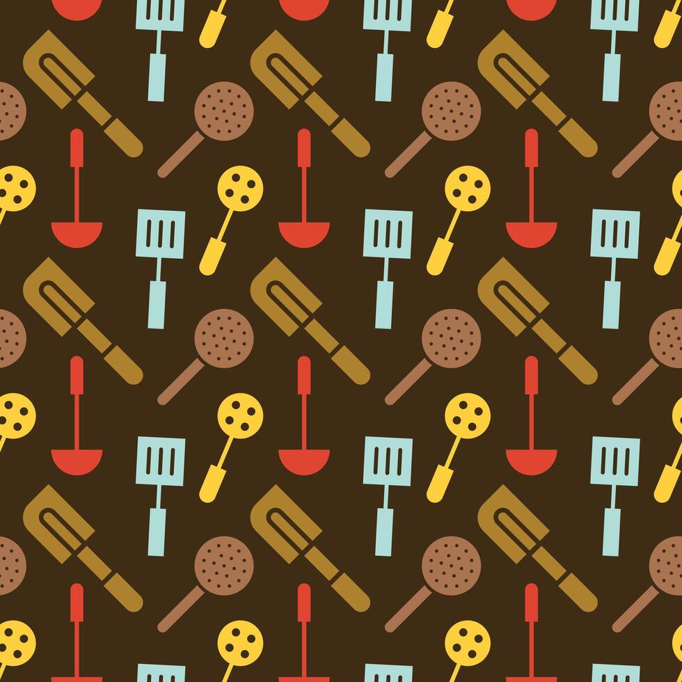 Spoons And Forks Seamless Pattern Design vector
