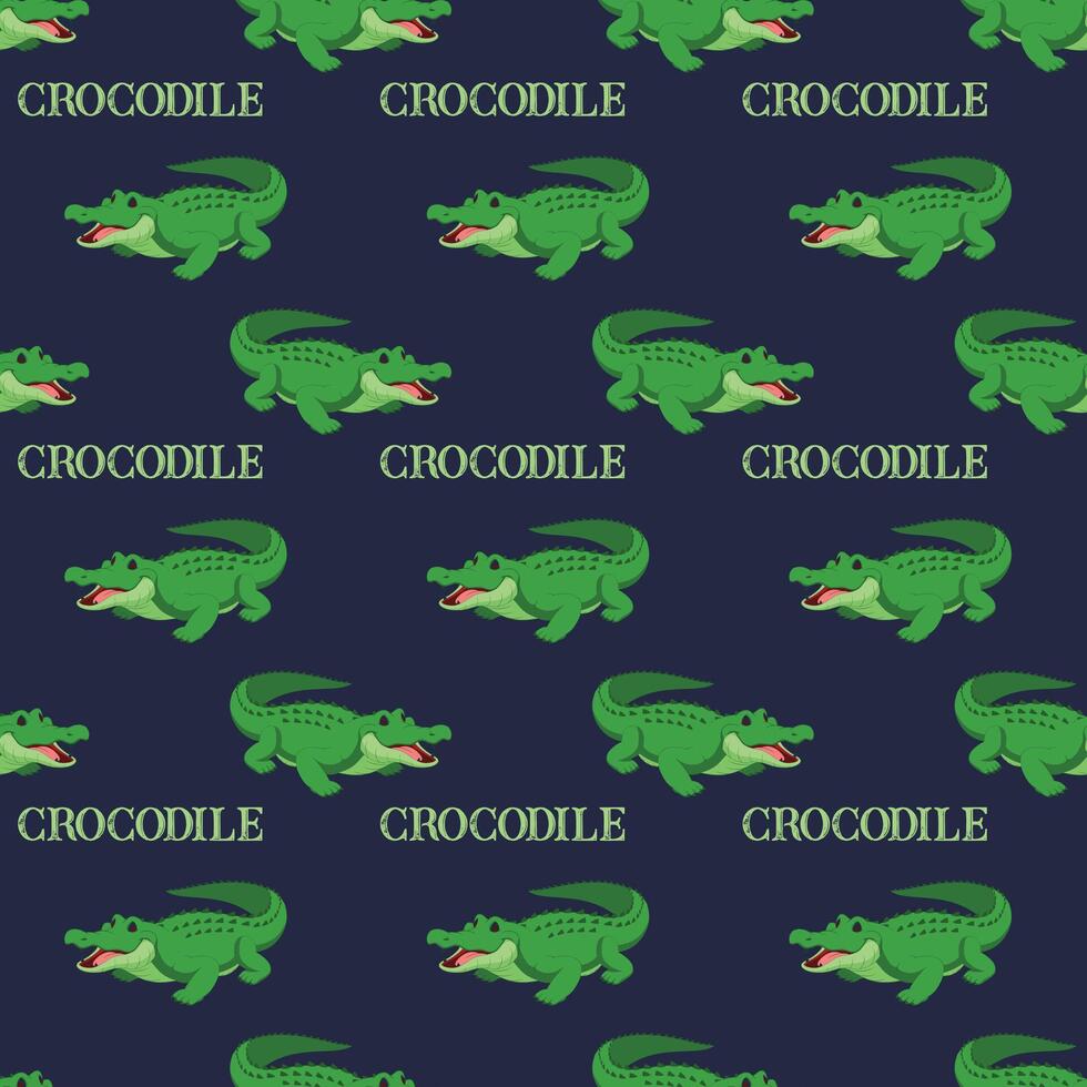 Crocodile Blue Seamless-Pattern-Design vector