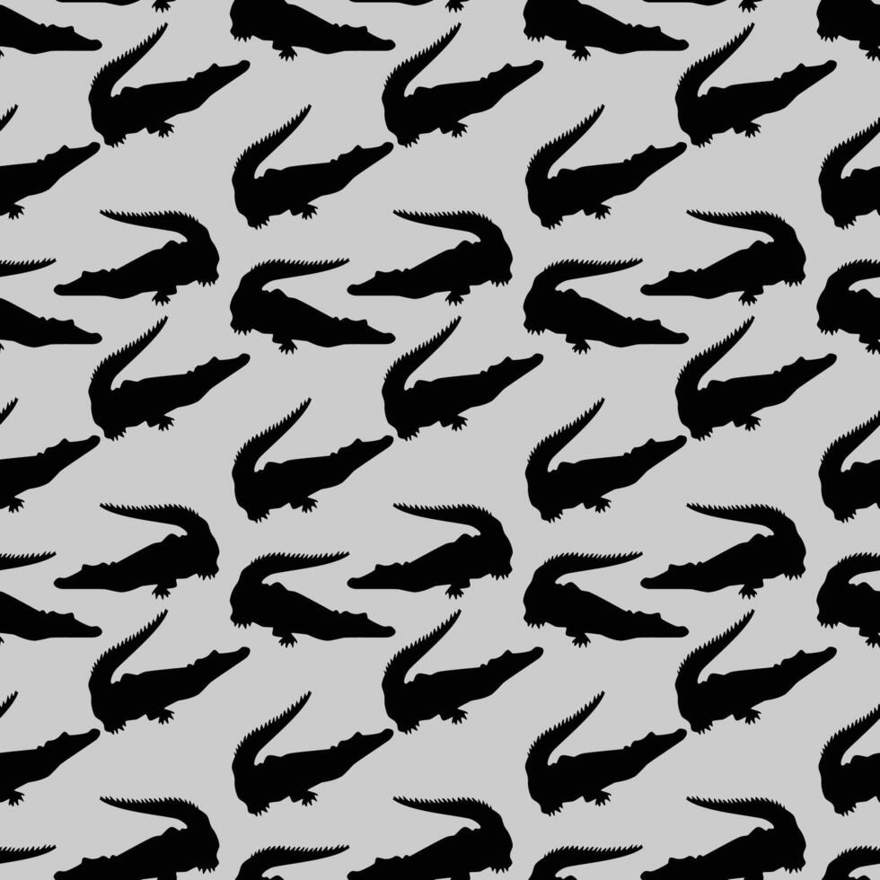 crocodile silhouette Seamless-Pattern-Design vector