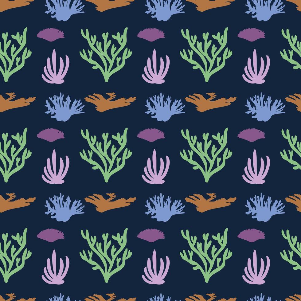 Corals Seamless Pattern Design vector