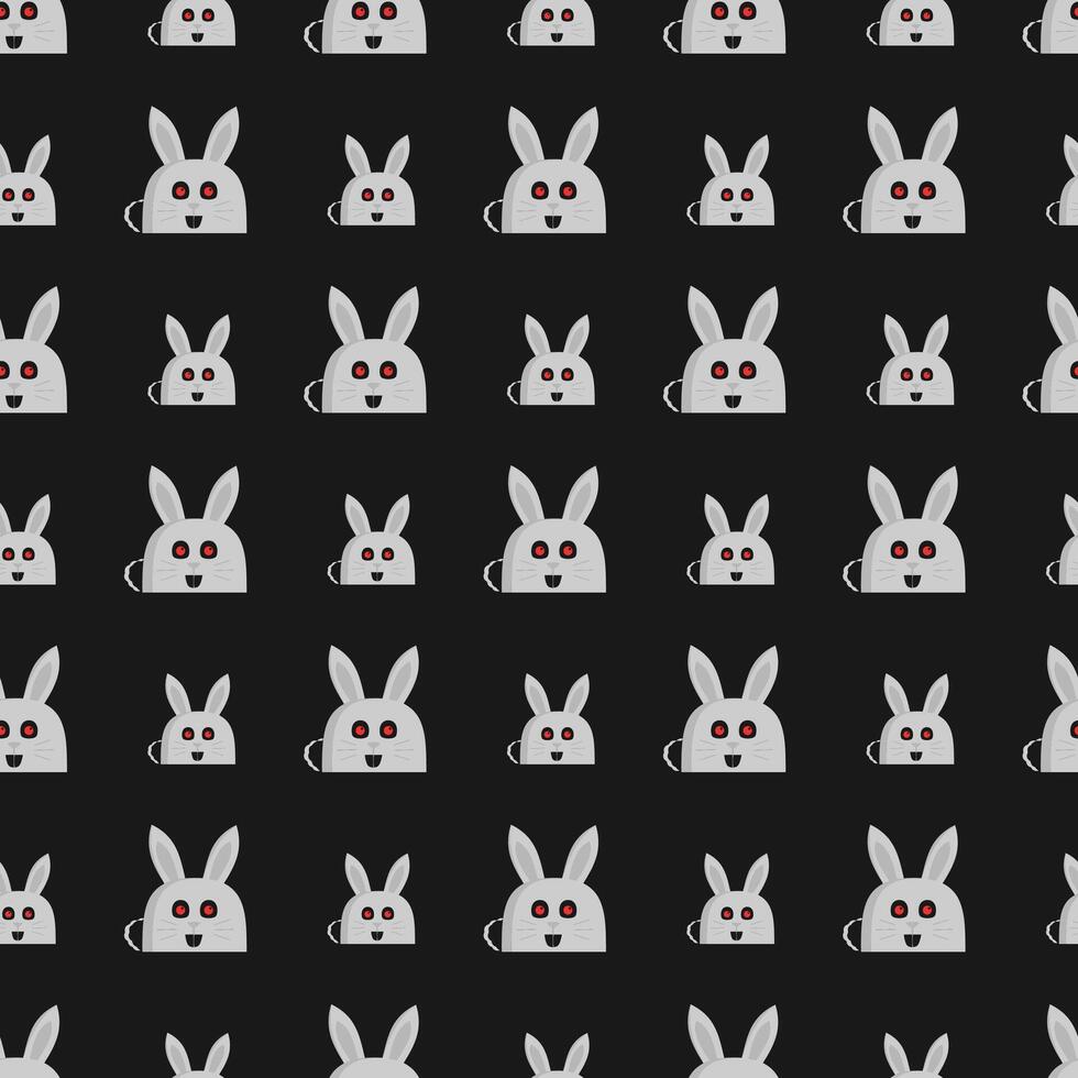 Funny Lucky Bunny Seamless Pattern Design vector