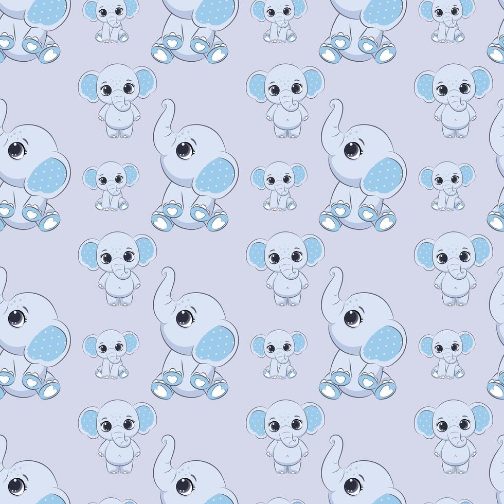 Playful Elephants Seamless Pattern Design vector