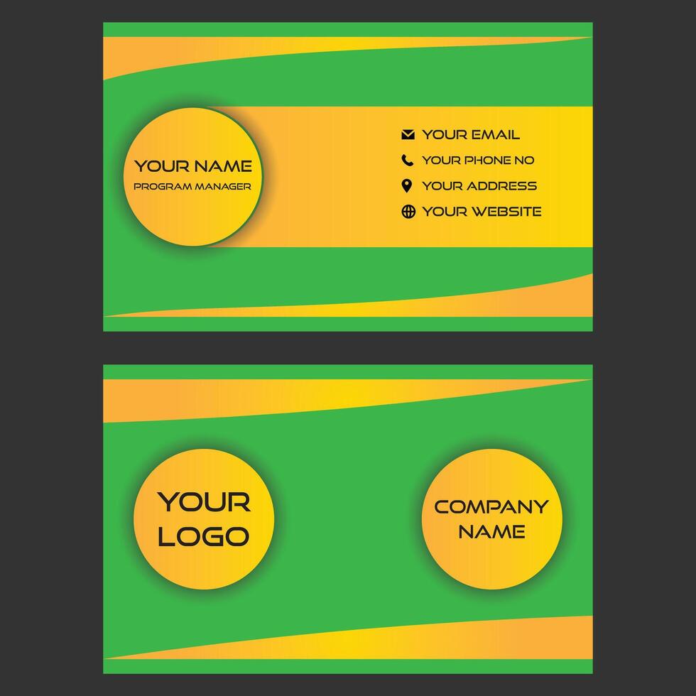 Business card Yellow company card vector