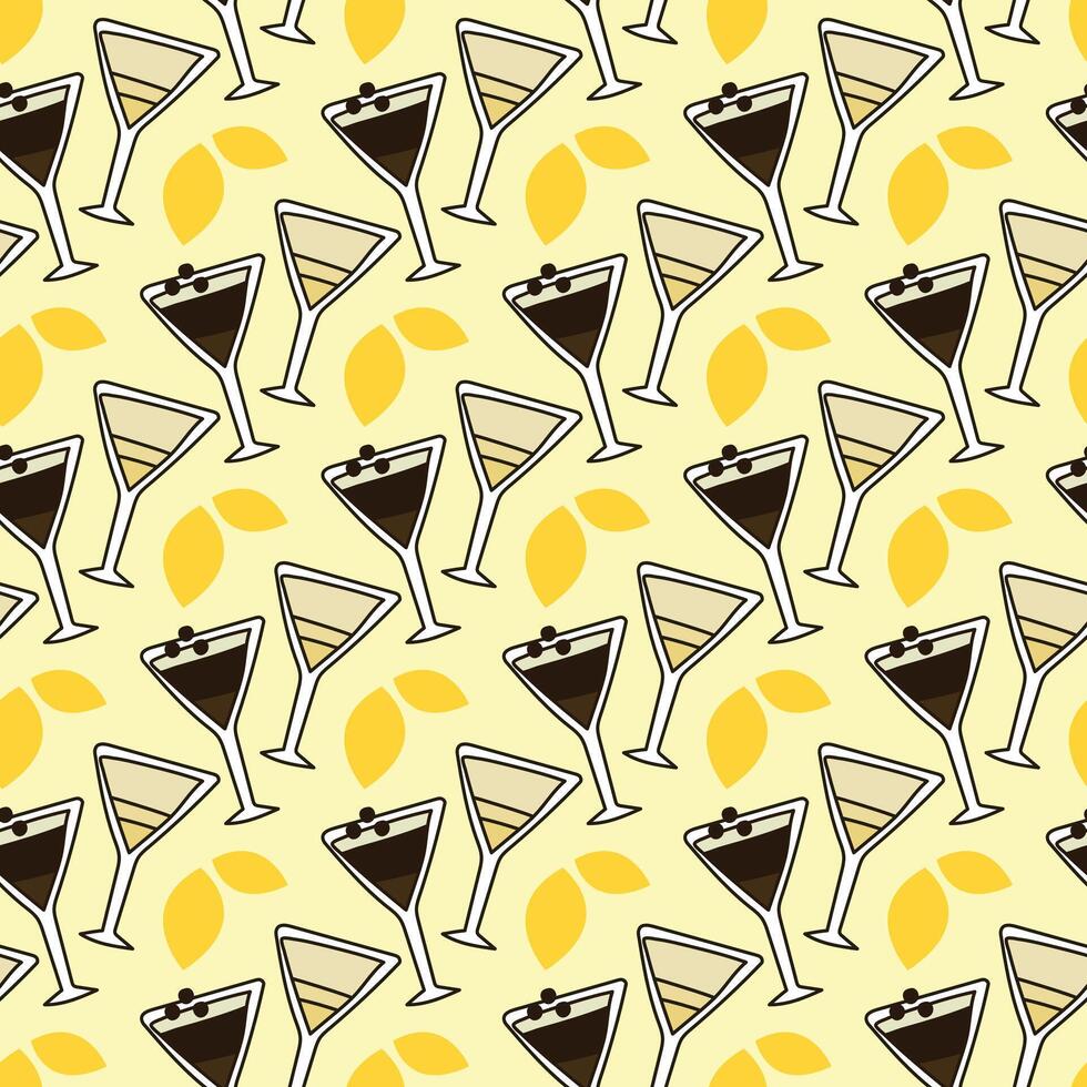 Summer Drink Seamless Pattern Design vector