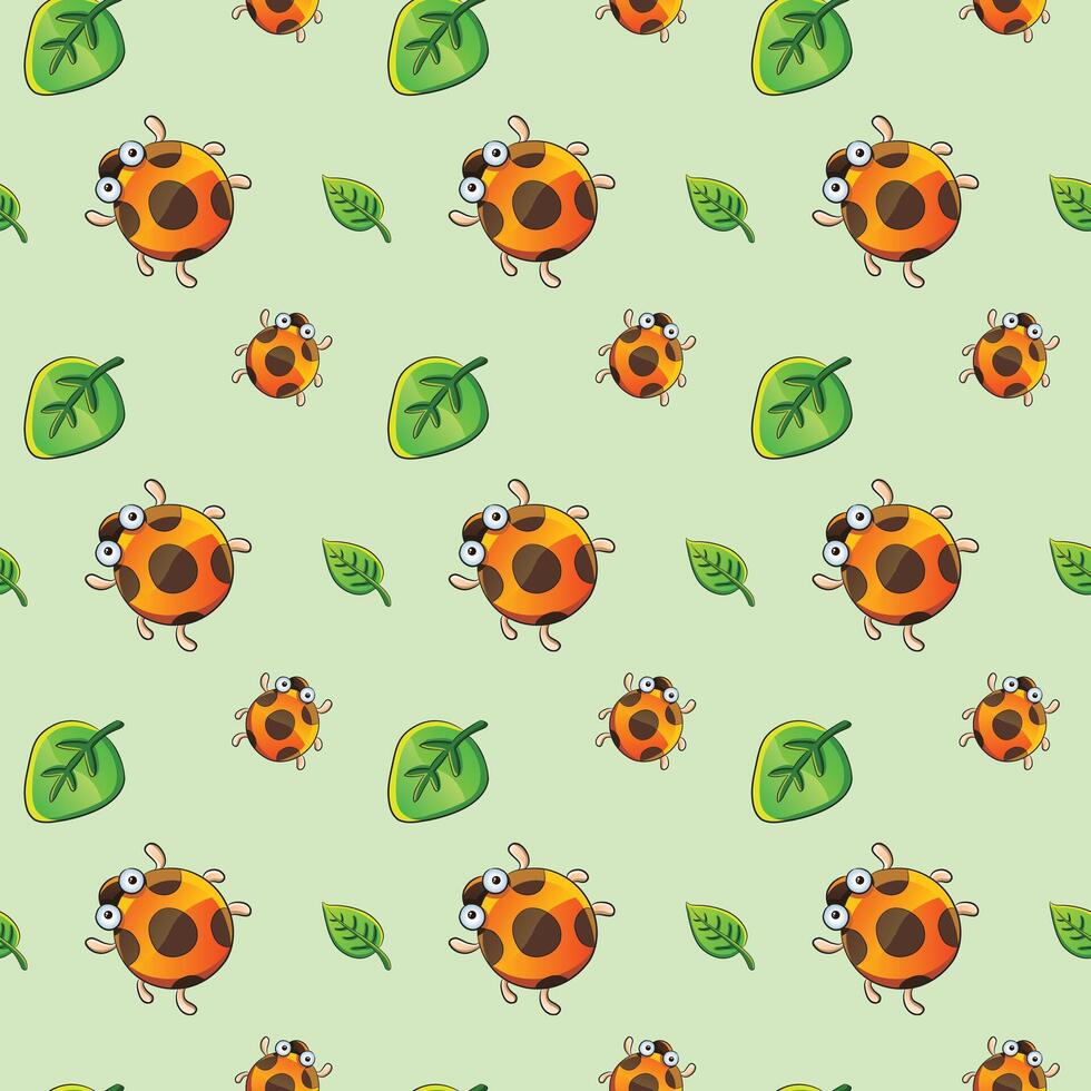 Ladybug In Luck Seamless Pattern Design vector