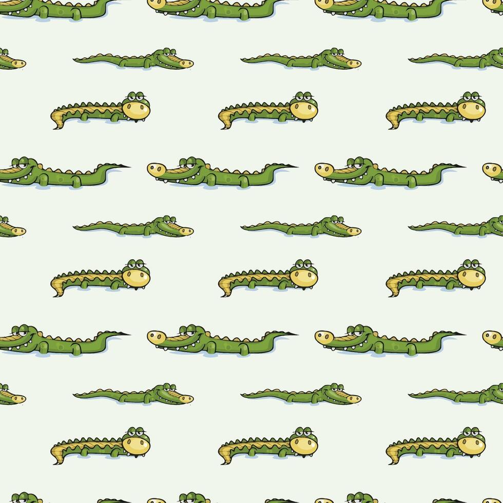 Crocodile cartoon minimal style seamless pattern vector
