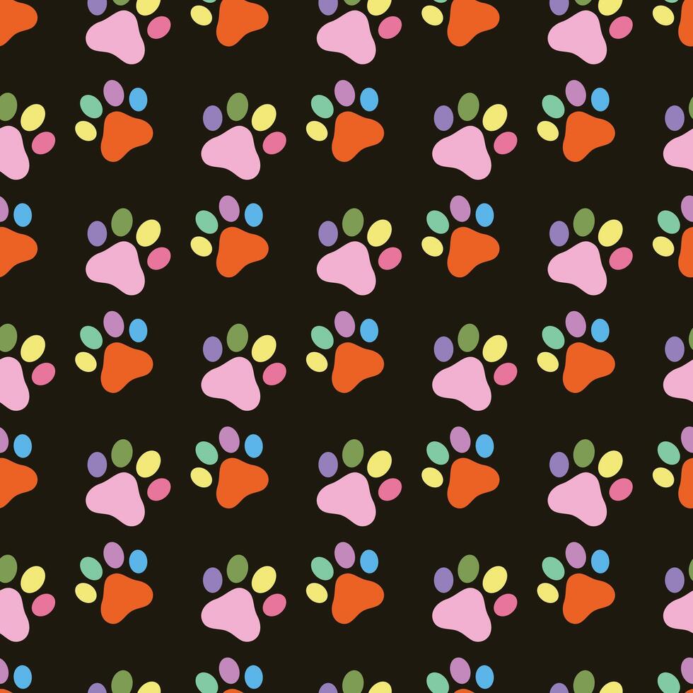Splashed Paws Seamless Pattern Design vector