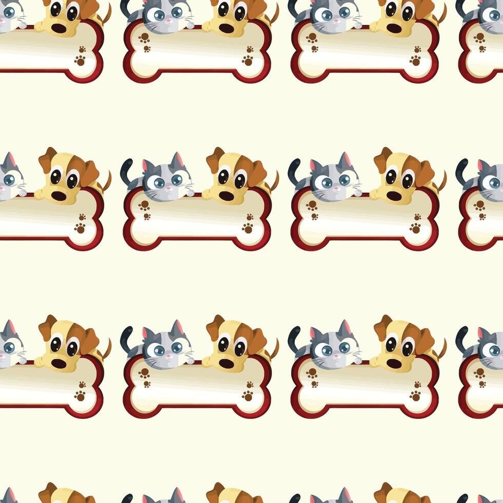 Dog eating bones Seamless-Pattern-Design vector