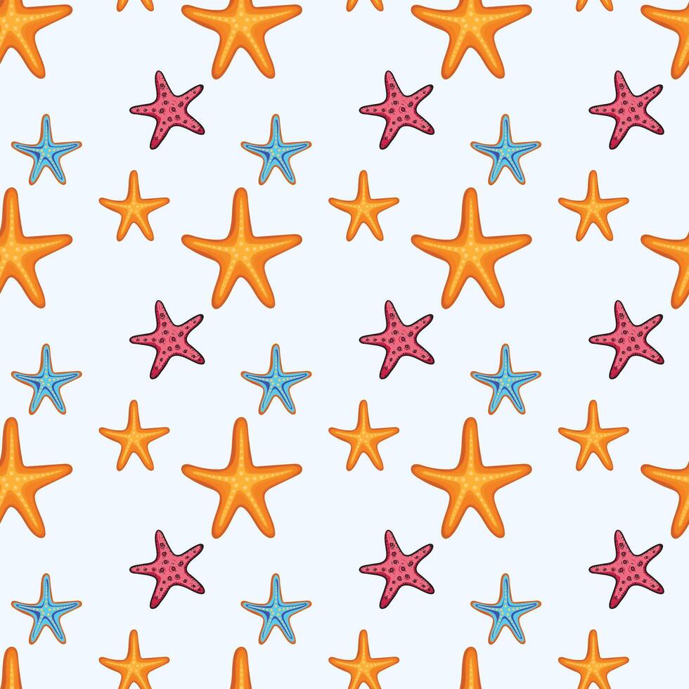 Starfish Gathering Seamless Pattern Design vector