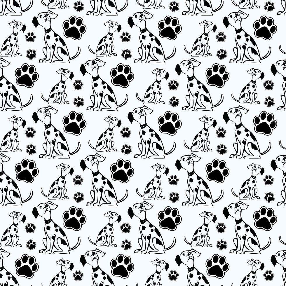 Dalmatian Seamless Pattern Design vector