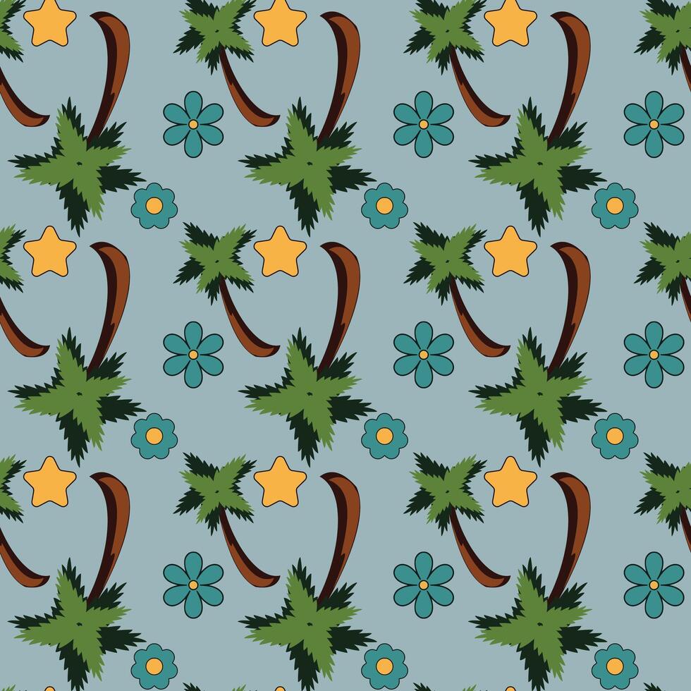 Jungle Thoughts Seamless Pattern Design vector