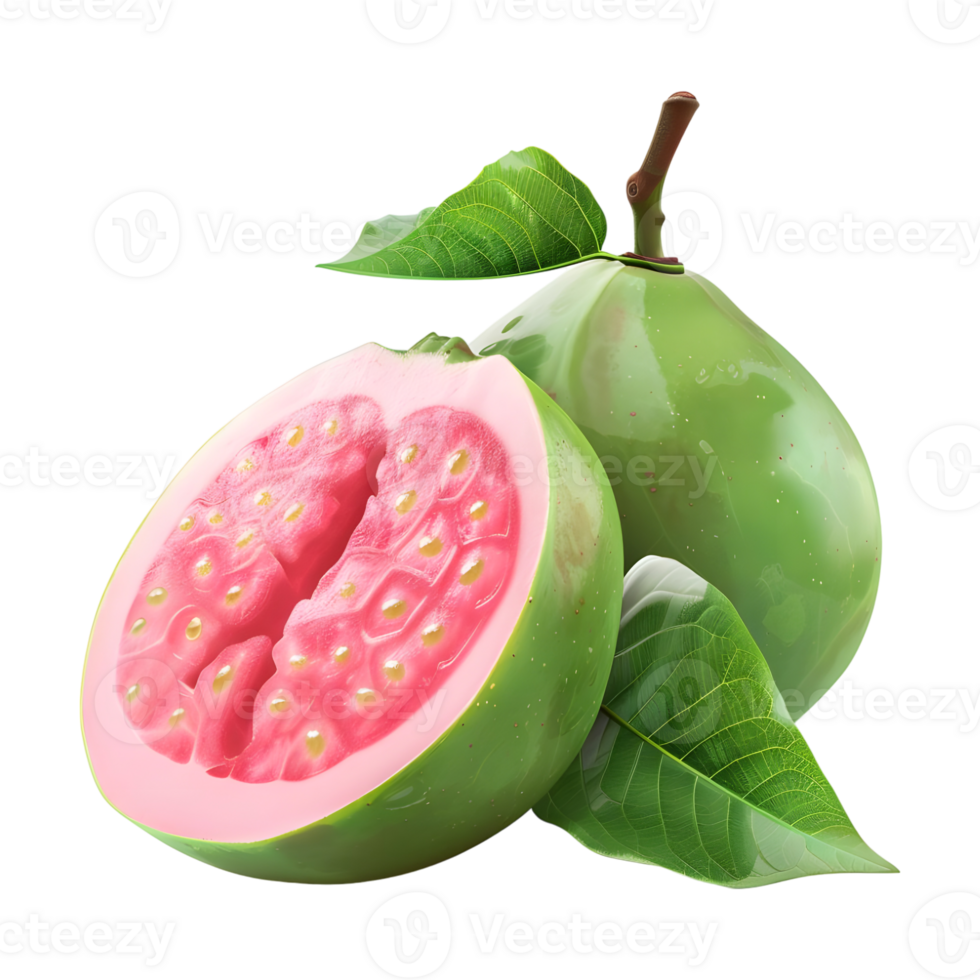 Pink Guava Fruit on Transparent Background png