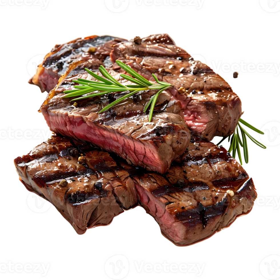 Grilled Pork Meat Slices on Transparent Background png
