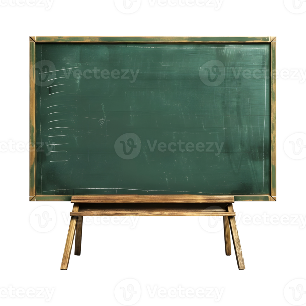 Green Board of Classroom on Transparent Background png