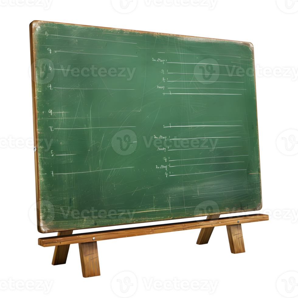 Green Board of Classroom on Transparent Background png