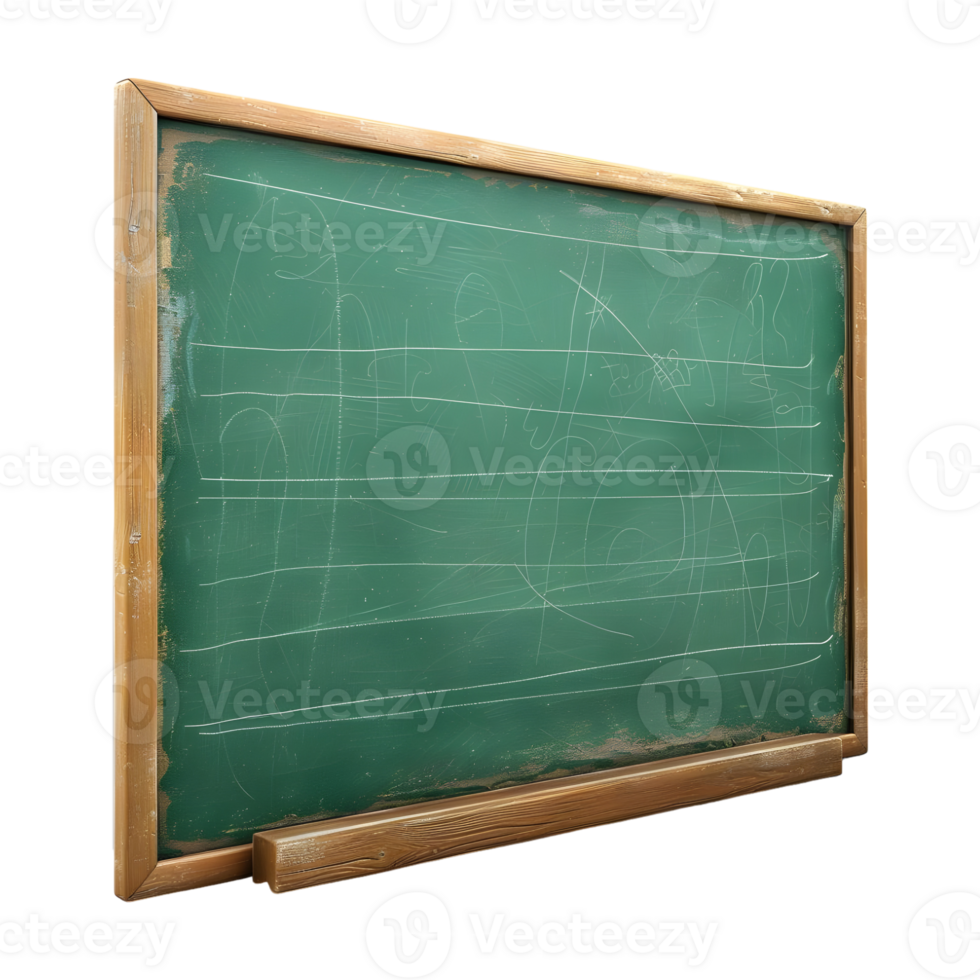 Green Board of Classroom on Transparent Background png