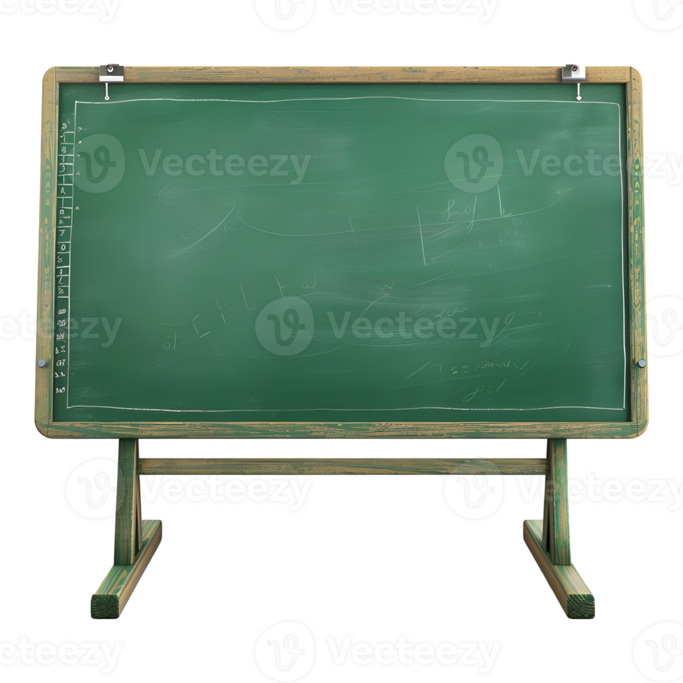 Green Board of Classroom on Transparent Background png