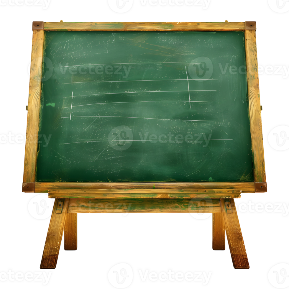 Green Board of Classroom on Transparent Background png