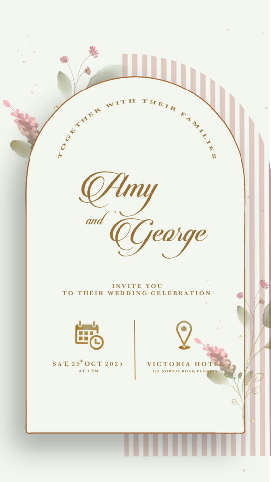 Digital Wedding Invitation Template with Geometric Shape psd