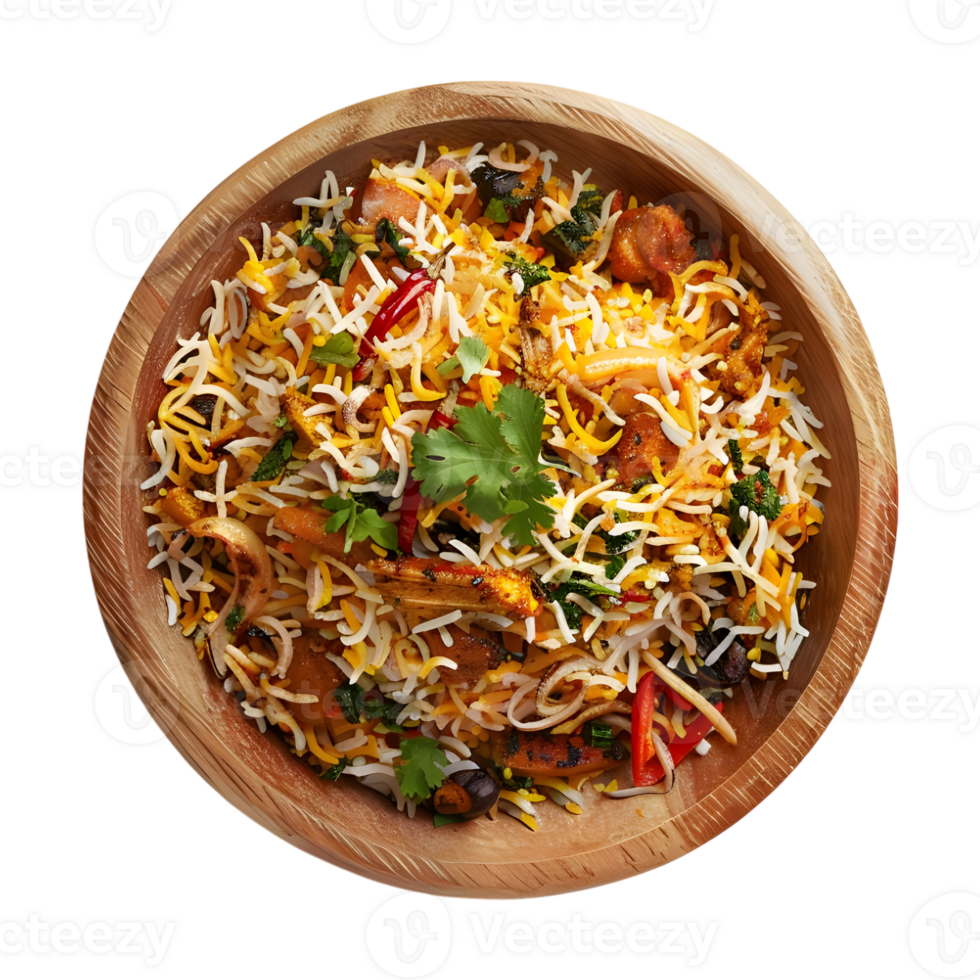Indian Traditional Biryani Plate on Transparent Background png