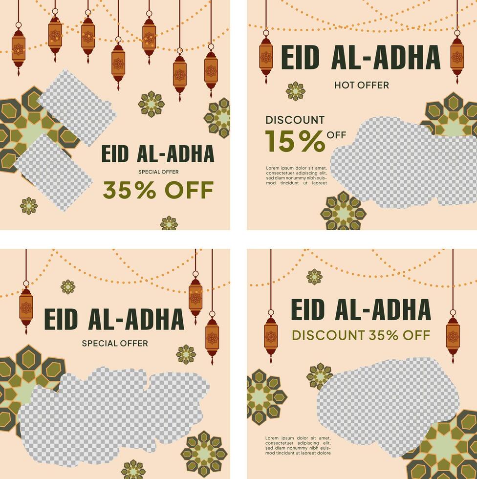 Social media template set for Eid Al Adha vector