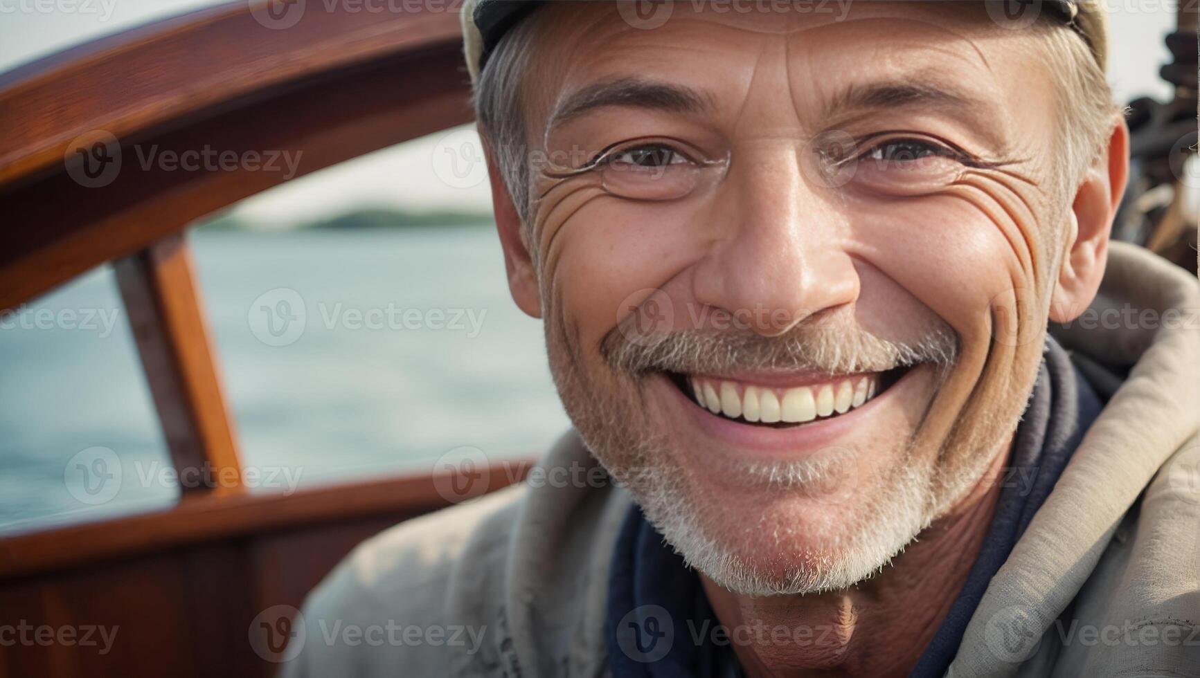 Generated Image Portrait of man in the boat photo
