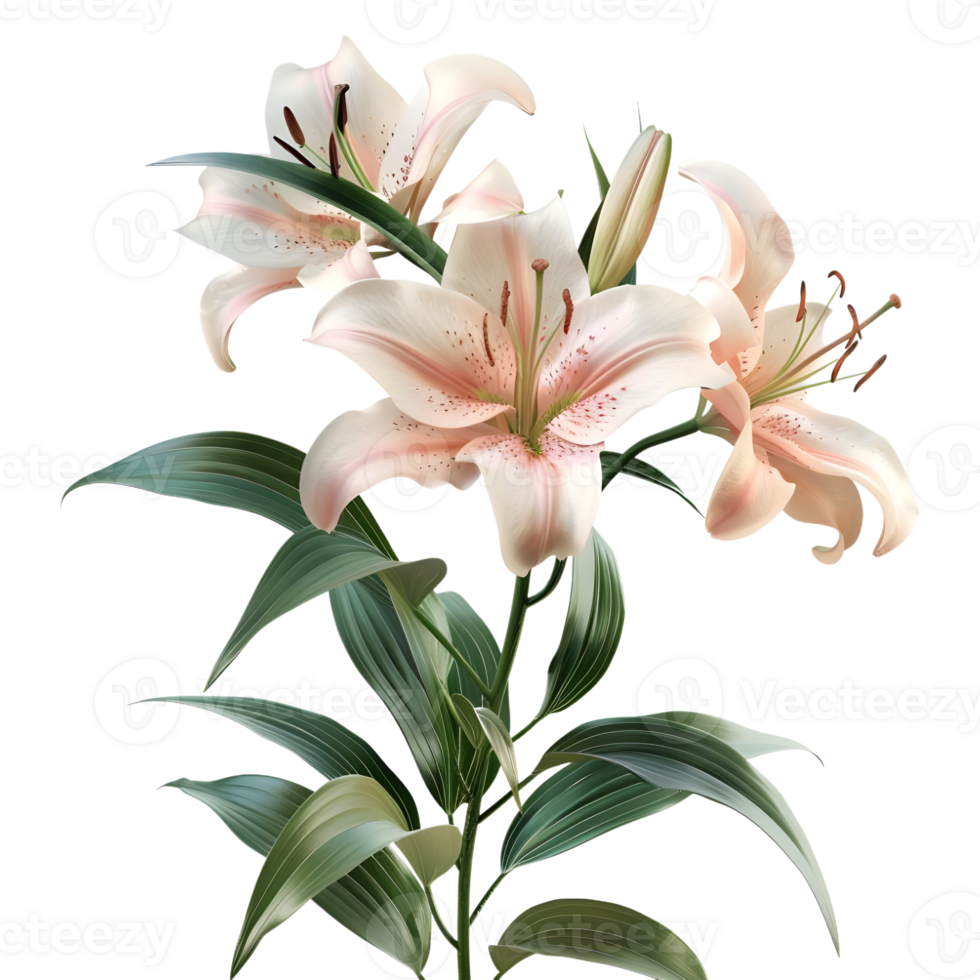 Madonna Lily Flower on Transparent Background png