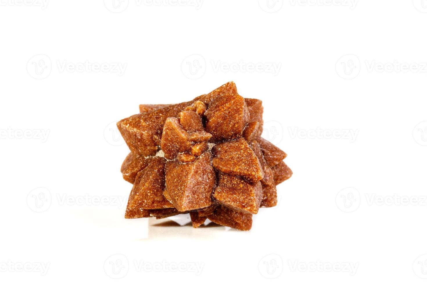 Macro mineral stone Ikaite on a white background photo