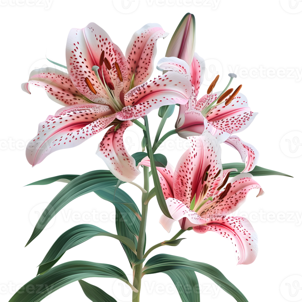 Madonna Lily Flower on Transparent Background png