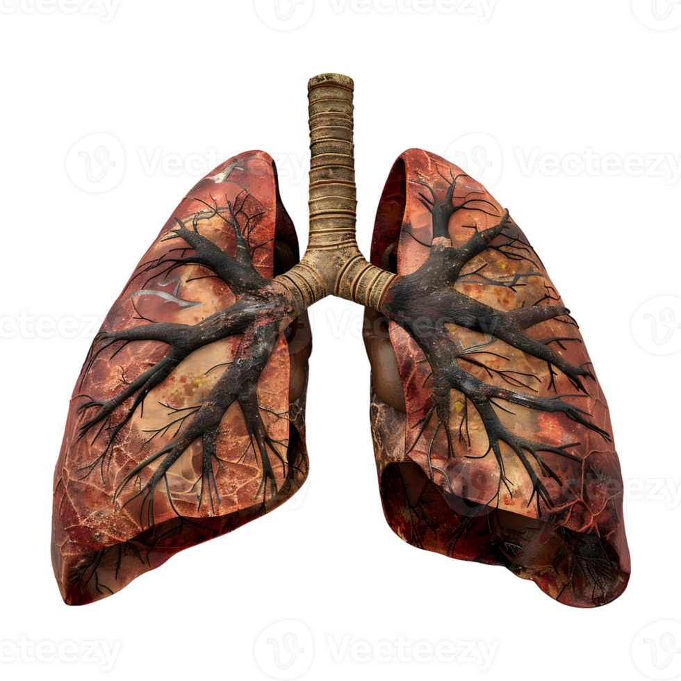 Human Lungs Organ on Transparent Background png