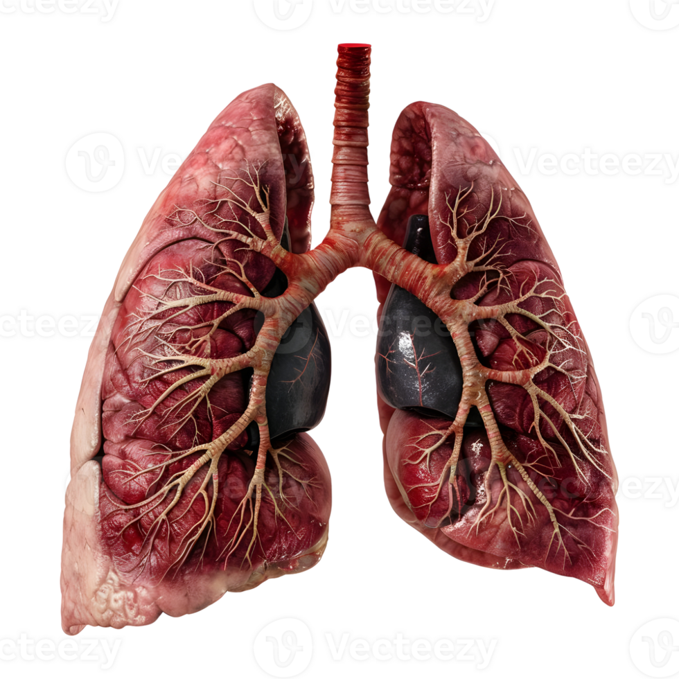 Human Lungs Organ on Transparent Background png