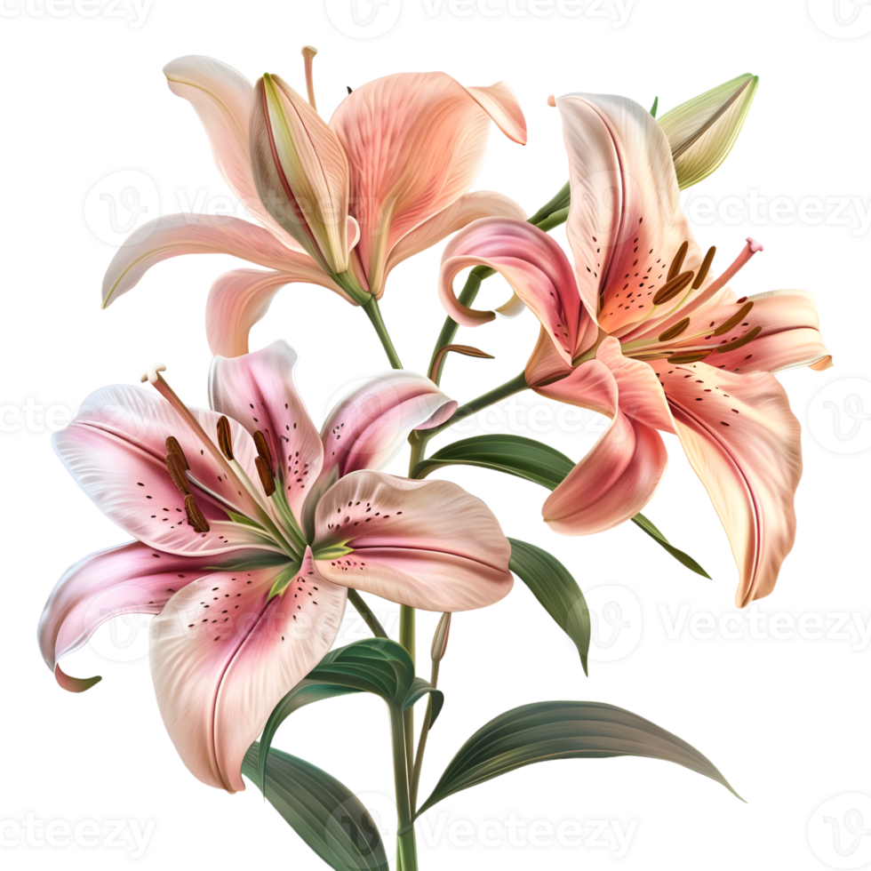 Madonna Lily Flower on Transparent Background png