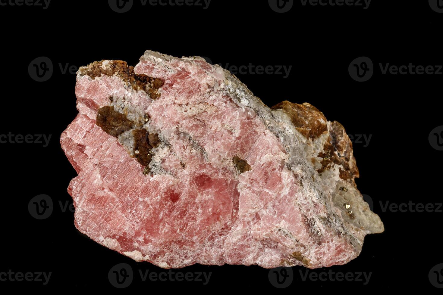 Macro stone cobalt calcite mineral on a black background photo