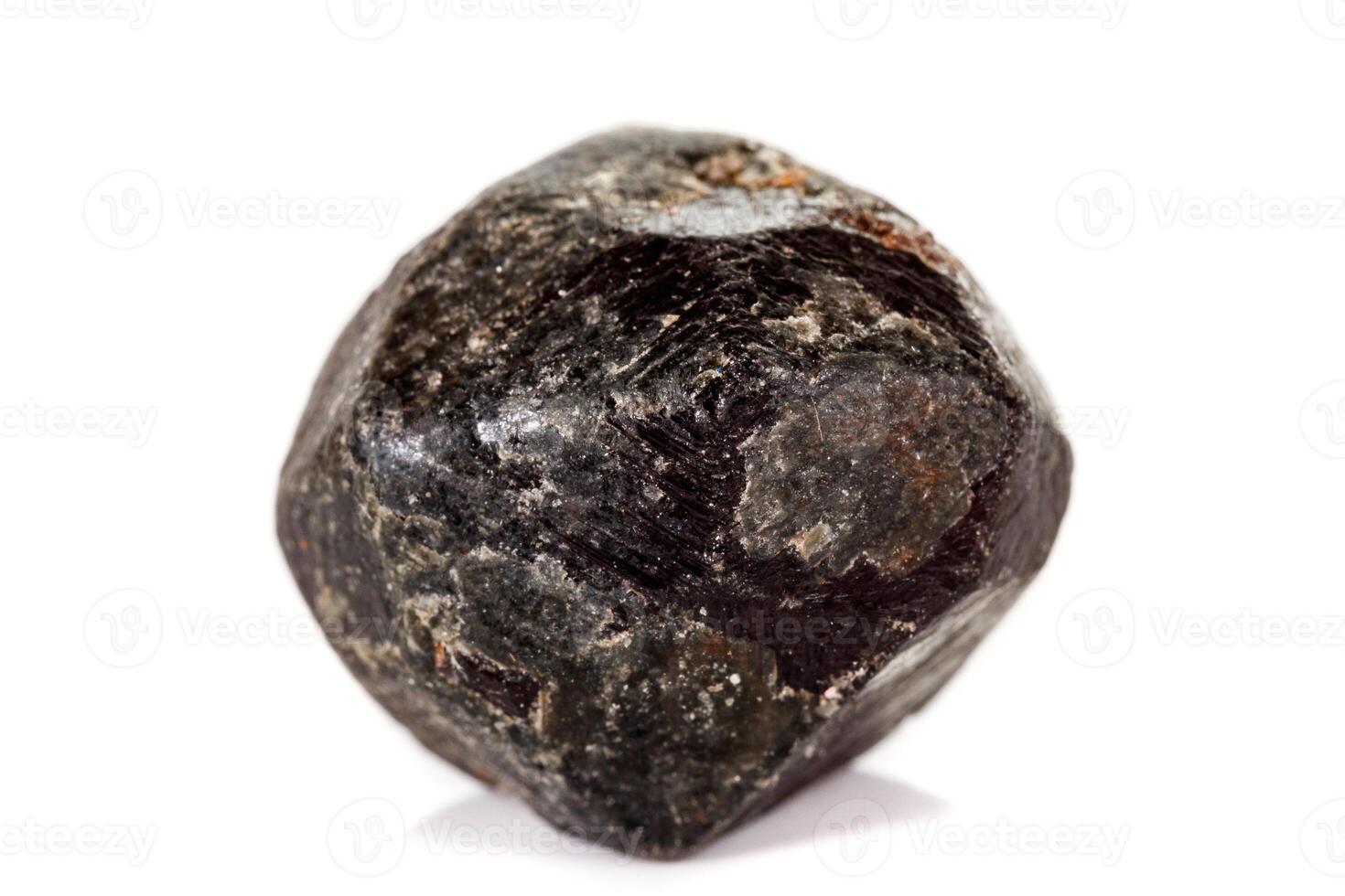 macro mineral stone Garnet, on a white background photo