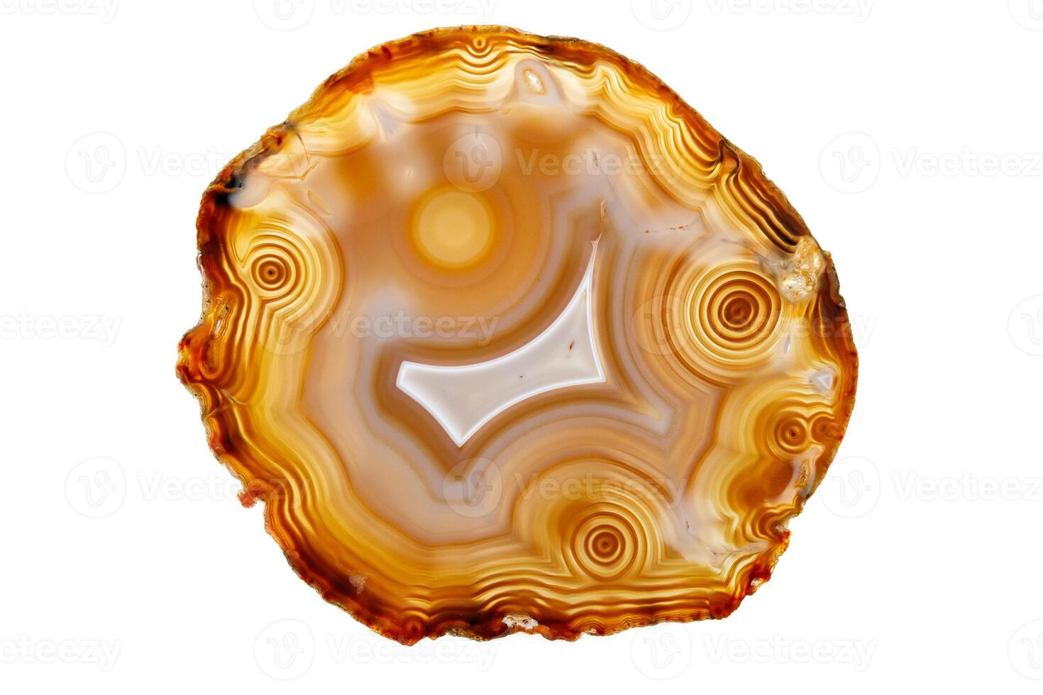 Macro stone Agate mineral on white background photo