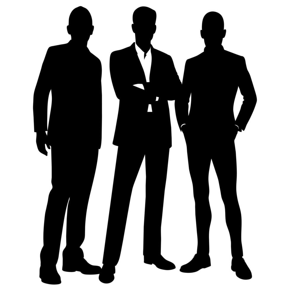 Business people standing with VIP pose silhouette vector