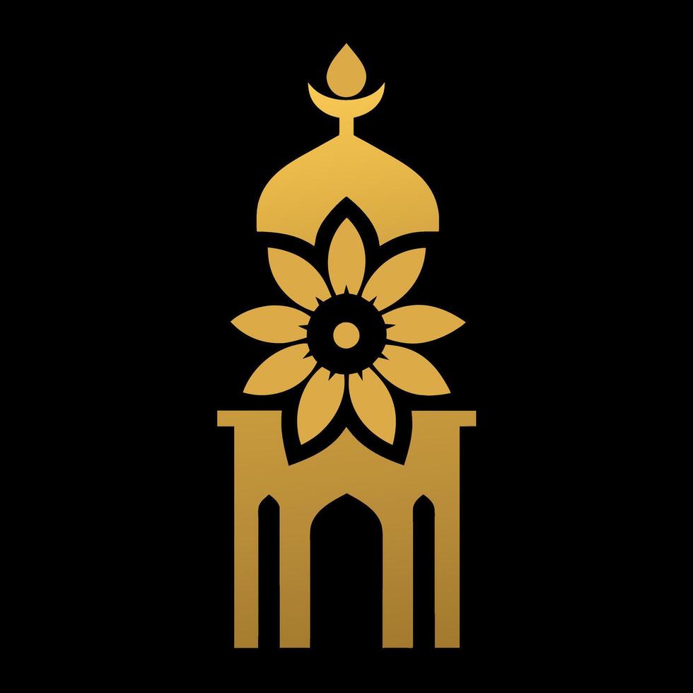 Islamic Golden color ornament art illustration vector