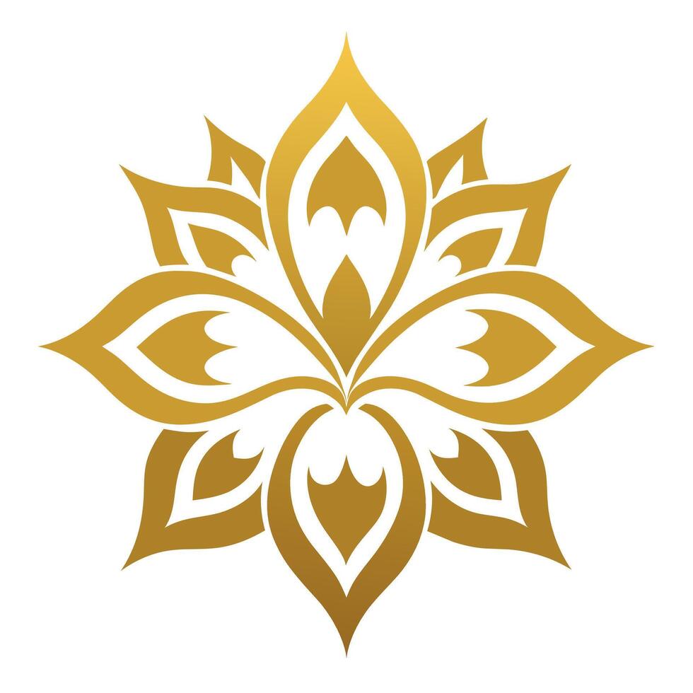Golden color Floral Ornament Design illustration vector
